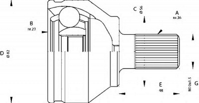 OPEN PARTS cvj566910 -  Шарнирный комплект, приводной вал